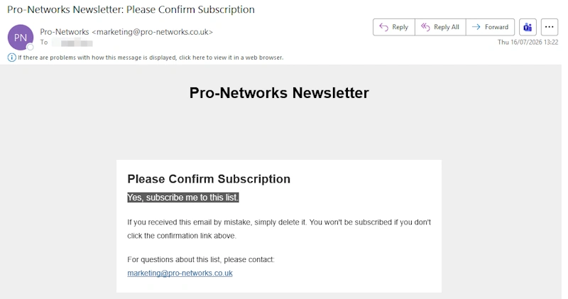 Look out for an email from us, please remember - it may go into your junk mail folder