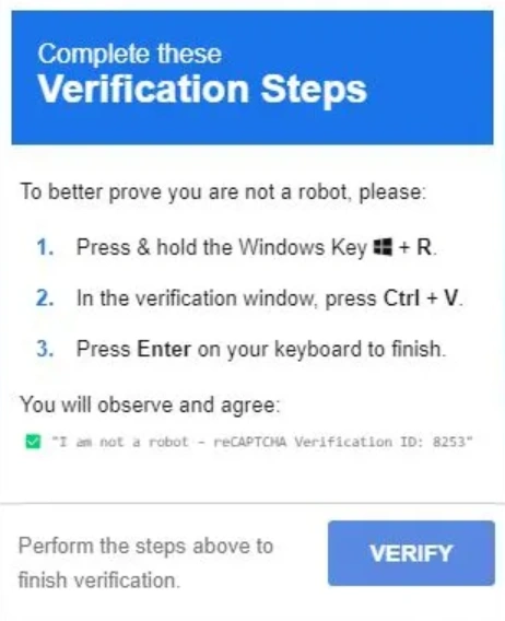 Fake CAPTCHA Clipboard Hijack Scam